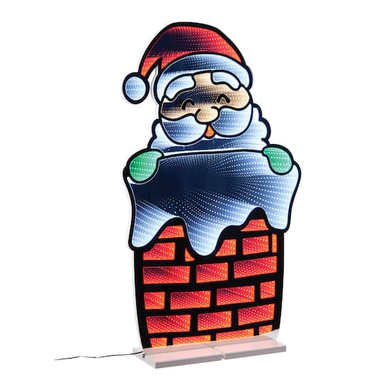 35" Santa in Chimney Ekkolight